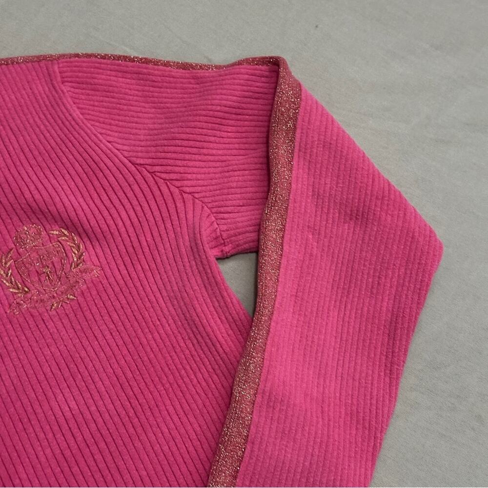 Ralph Lauren Sport Pink Gold Logo Emblem Crest Sporty Preppy Turtleneck Sweater - Picture 11 of 12